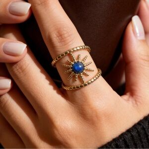 Celestial Gold Lapis Lazuli Ring